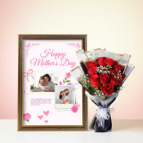 Mother’s Day Photo Frame & Romantic Red Roses Combo DKG-90