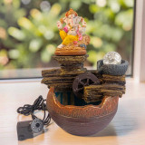 Ganesh Water Fountain Statue with LED Lights SP-10780
