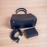 Chrisbella Navy Blue Handbag with Adjustable Crossbody Strap and Wallet