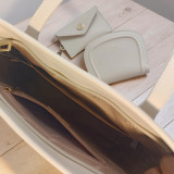 Chrisbella Stylish Off-White Shoulder Handbag Set