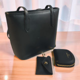 Chrisbella Stylish Black Shoulder Handbag Set
