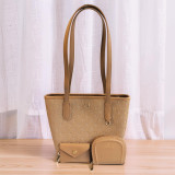Chrisbella Beige Side Bag Set with Wallet & Cardholder