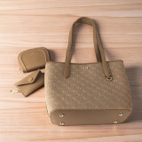 Chrisbella Beige Side Bag Set with Wallet & Cardholder