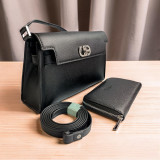Chrisbella Black Versatile Bag Set: Clutch, Side & Crossbody with Purse