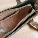 Chrisbella Stylish Gun Color Handbag with Crossbody Strap & Wallet