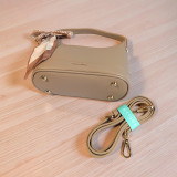 Chrisbella Beige Color Bucket Handbag with Adjustable Crossbody Strap