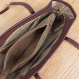 Chrisbella Wine Red PU Leather Handbag