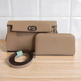 Chrisbella Stylish Beige Color Clutch, Side & Crossbody Bag Set with Purse