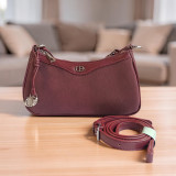 Chrisbella Classic Wine Red Shoulder Handbag