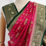 Green & Rani Pink Banglori Silk Saree SR-1400