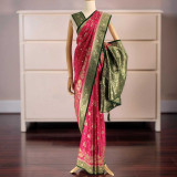 Green & Rani Pink Banglori Silk Saree SR-1400