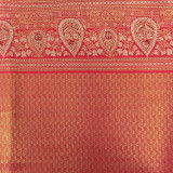 Cream & Red Kanjeevaram Silk Saree with Woven Design SR-1401