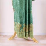 Ocean Blue Satin Silk Saree with Banarasi Woven Pattern