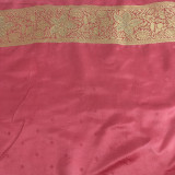 Pink South Silk Saree Featuring Golden Zari Embroidery