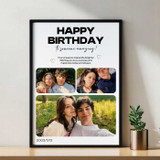 Elegant Birthday Frame with 3 Personalized Photo & Date DKG-199