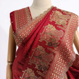 Bridal Red Banglori Silk Saree with Peacock Pattern SR-1415