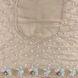 Handwork Beige Zomato  Silk Saree with Sequin Floral Embroidery