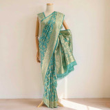 Sky Blue Satin Silk Saree with Intricate Zari Design SR-1417