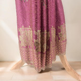 Premium Purple Banglori Silk Saree with Peacock-Patterned