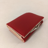 Elegant Boershi Red Compact Trifold PU Leather Wallet