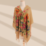 Desert Sand Color Flower Cotton Shawl