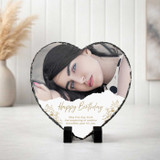 Happy Birthday Heart Rock Slate Frame with Custom Photo DKG-229