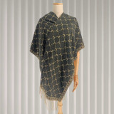 Black Woolen Shawl with Fancy Soft & Lightweight Design SWL-3219