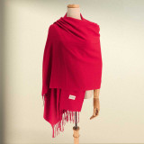 Elegant Red Cashmere Scarf – Simple & Soft SWL-3195