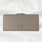 Classic Gray Bi-Fold Purse with Multiple Compartments for Women