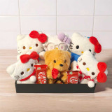 Hello Kitty & Teddy Keychain Gift Set with KitKat – Cute Gift Box Combo DKG-262