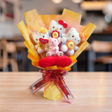 Cute Hello Kitty Set with Teddy Bear – Premium Gift Bouquet DKG-263
