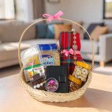 Nutritious Gift Basket with Shawl & Wallet for Her JNK-6828