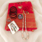 Premium Ethnic Gift Set with Bangles, Brooch & Hair Accessories