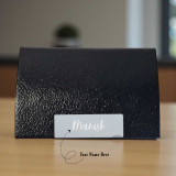 Personalized Black Leather Card Holder with Magnetic Lock DKG-305