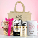 Glow & Nourish Hamper with Day Cream & Dry Nuts for Mom SK-2297