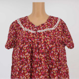 Maroon Red Floral Print Nighty For Women Maxi-13
