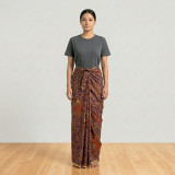 Stylish Purple Cotton Lungi with Multicolor Floral Pattern – Indonesia