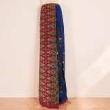 Traditional Blue Cotton Lungi with Multicolor Floral Patterns