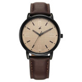 Fastrack Beige Dial Leather Guys Watch 38159NL02