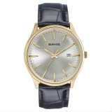 Sonata Wedding Edit Golden Dial Leather Men’s Watch 77166YL01