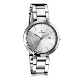 Titan Silver Dial Analog Watch for Women (2480SM07)