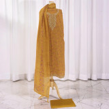 Unstitched Kurtha Set with Floral Printed Yellow Mustrad
