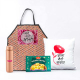 Dhaka Apron, Cushion & Copper Bottle Combo SPM-751
