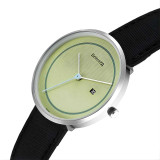 Sonata Green Dial Date Leather Watch for Men 77152SL04