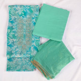 Sea Green Unstitched Kurta Set with Golden Lace Dupatta KRT-1302