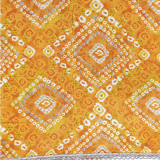 Orange Cotton Unstitched Kurta Set with Rajasthani Bandhani Print KRT-1344
