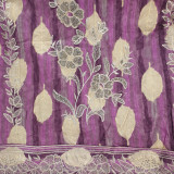 Purple Cotton Unstitched Kurta Set with Rhinestone Work