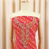 Pink & Red Dual Unstitched Cotton Kurta Set with Floral Print & Jari Work KRT-1315
