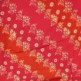 Red-Orange Dual Unstitched Cotton Kurta Set with Floral Print & Jari Work KRT-1313