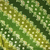 Unstitched Olive Green Kurta Set with Diagonal Floral Design KRT-1314